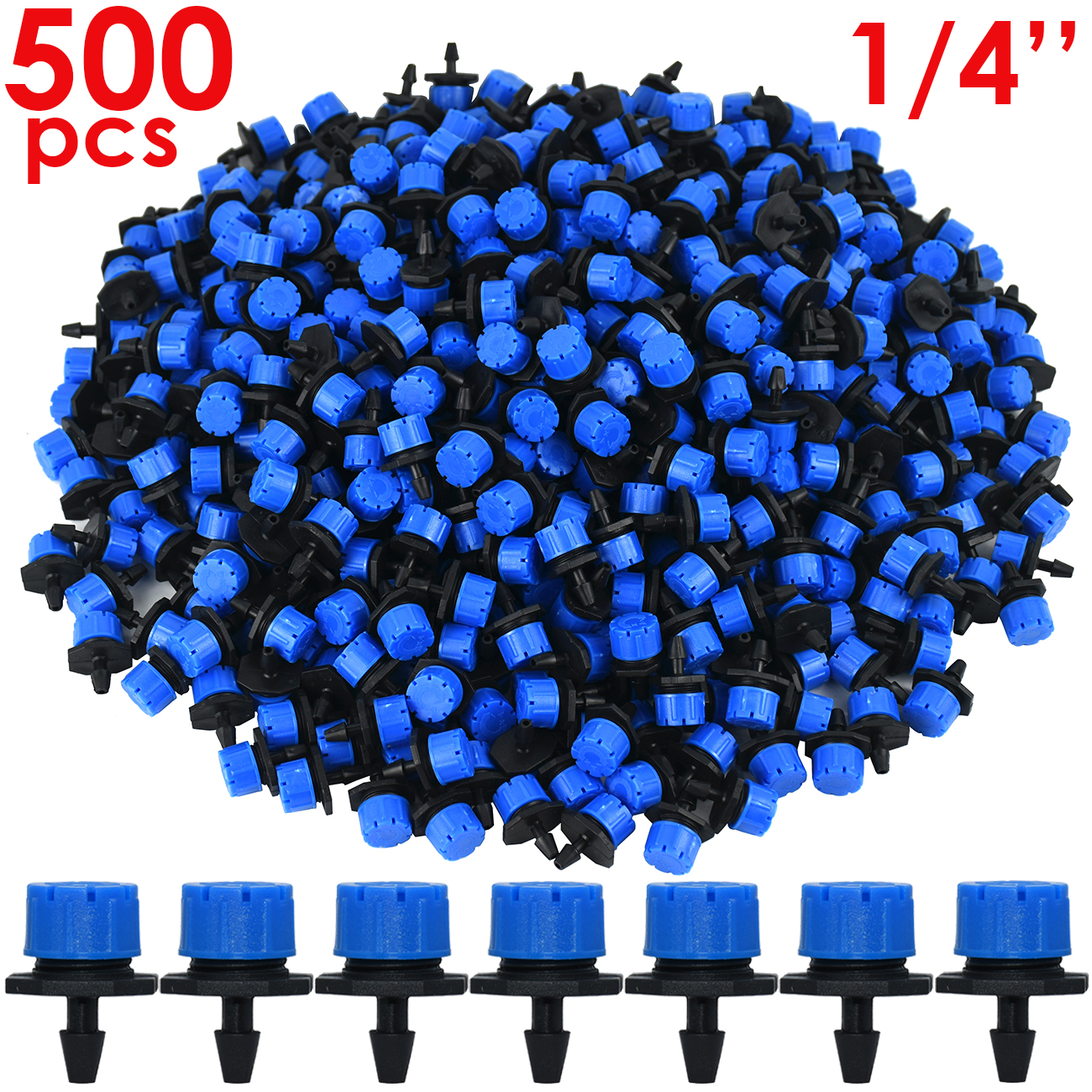 30-500 Stuks Verstelbare 1/4 Irrigatie Misting Druppelaar Sprinkler Emitter Micro Drip Tuin Watering Tool Balkon Tuin Kas: Licht Groen