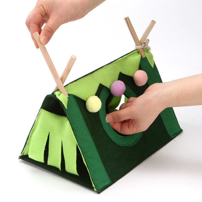 Nowy namiot dla chomika Holenderska świnia Szybowiec cukrowy Ukryty dom robić cienia Małe gniazdo dla zwierząt Drewniany trójkątny namiot robić spania i zabawy