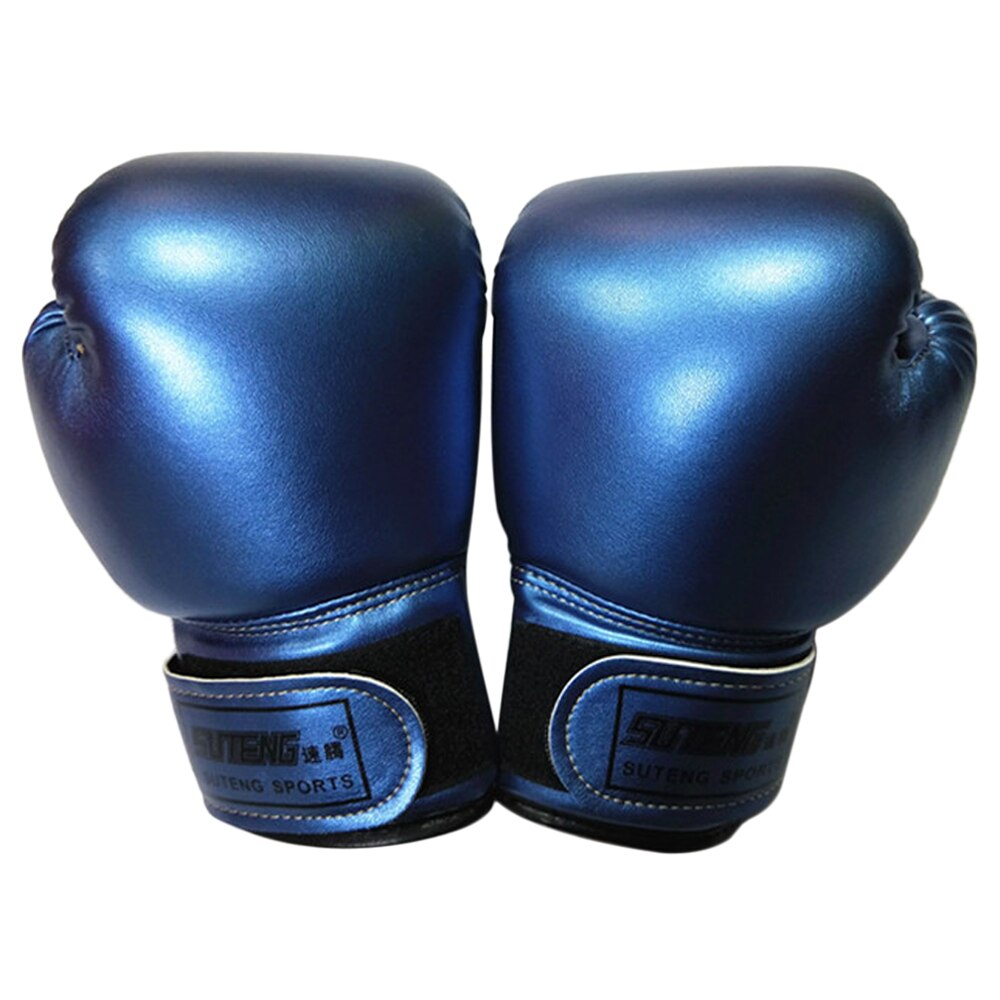 Suteng 1 par børn boksehandsker kick boksning muay thai boksning træningstaske handsker vanter bokseøvelse udstyr: Blå