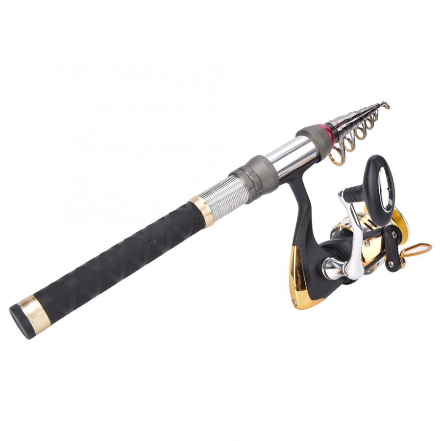 Fishing Rod Combo 2.7M Telescopic Ice Fishing Rod + Fishing Reel Spinning Fishing Wheel Nylon Line Fish Bag Bait Combination Set