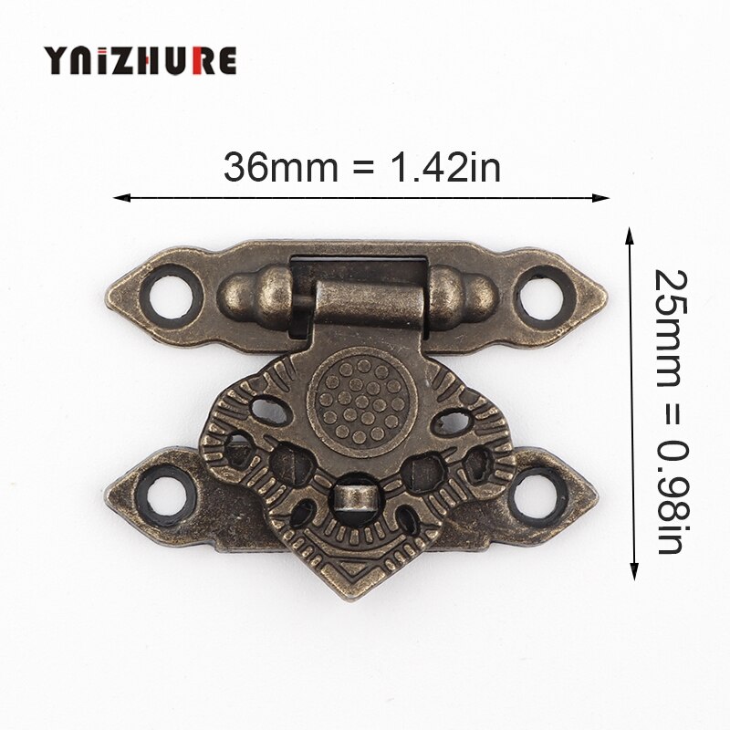 Antieke Alloy Decor Sieraden Trinket Houten Doos Hasp Sluitingen Klink Haak, 2 Stuks