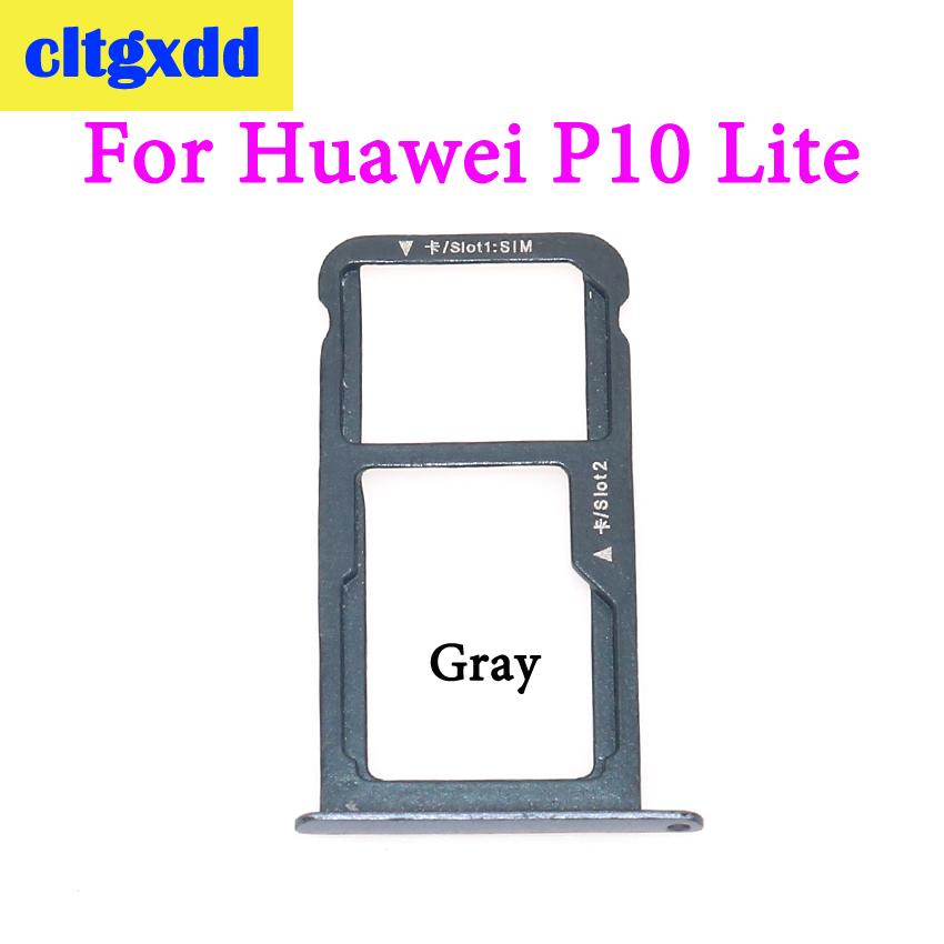 Cltgxdd 1 Uds. para Huawei P10 Lite P10 Plus bandeja de tarjeta SIM y bandeja de tarjetas Micro SD adaptador de ranura Dual SIM piezas de repuesto: For P10 Lite Gray