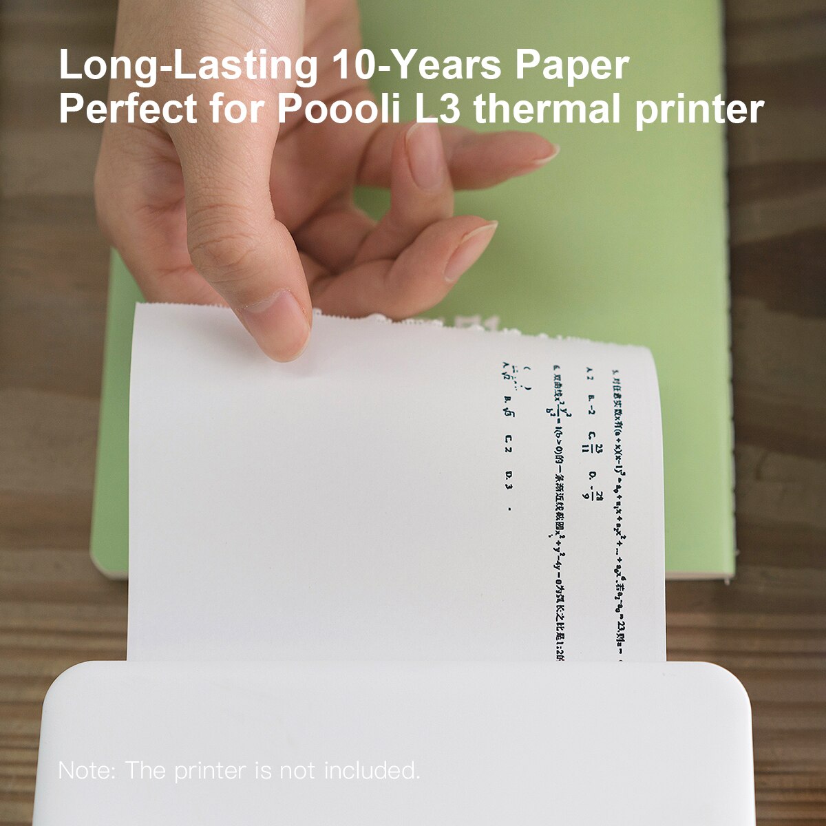 Papier auto-adhésif blanc 110x30mm, 3 rouleaux de papier autocollant imprimable pour imprimante thermique Portable
