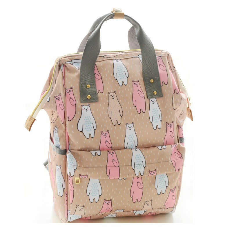 Coloré bébé couches sacs voyage sac de maternité sac à dos Nappy sac grande capacité sac à dos maman multifonction: Biscuit Bear