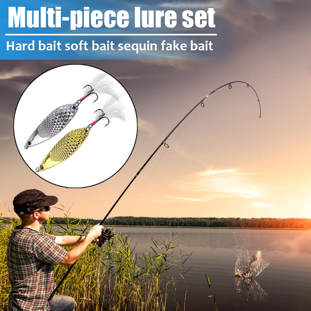 25/35pcs Metal Spoon Sequins Spinner Bait Wobbler Ocean Fishing Lure Iron Artificial Spinning Fishing Lures Crankbait Tackle