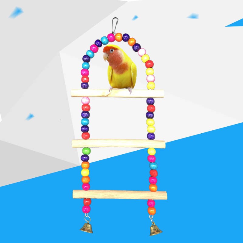Pet Parrot Birds Toy Parakeet Budgie Cockatiel Cage Hut Nest Bird Toy Hammock Swing Toy Hanging Toy Brinquedo Pet Supplies: multi-level ladder
