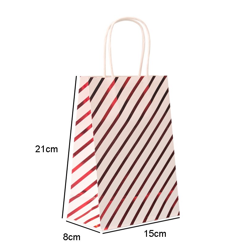 30pcs/lot Stars Striped Bag Paper Bags Birthday Wedding Party For With Handle 21*15*8cm