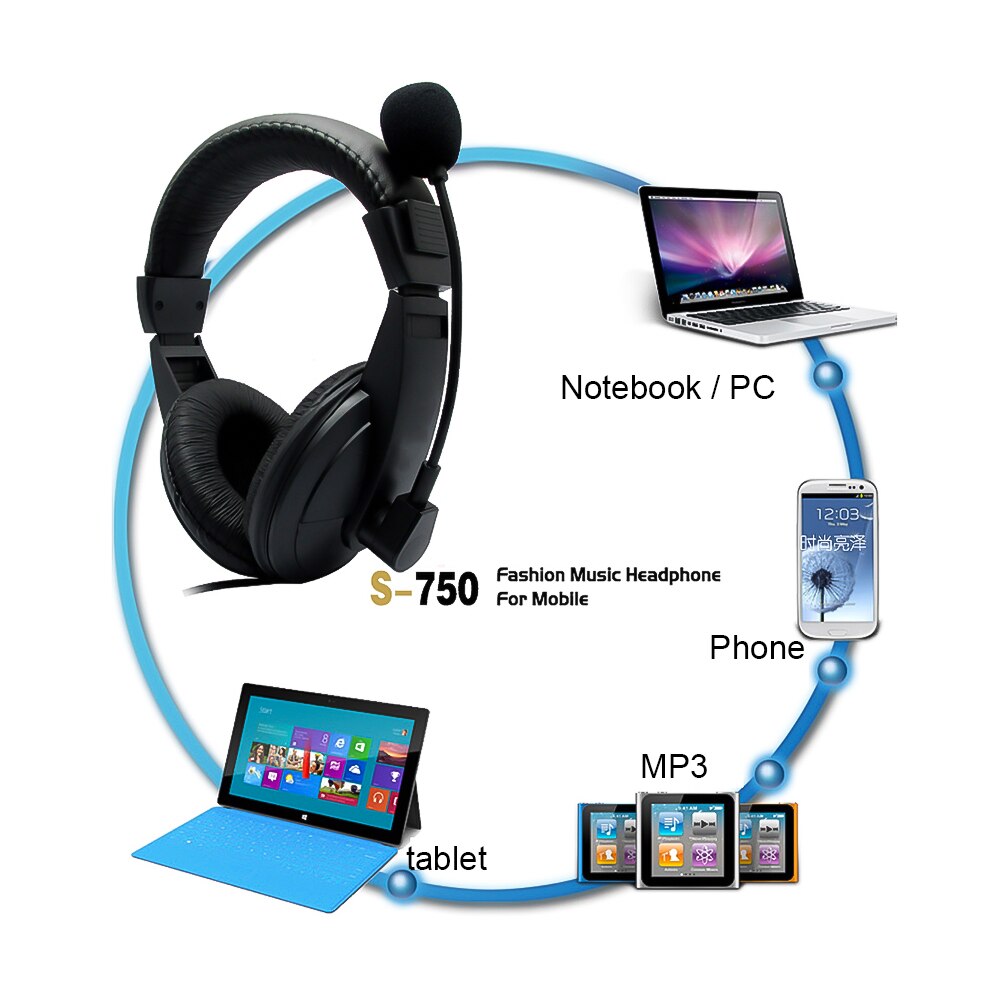 Kebidu Wired Hoofdtelefoon Met Microfoon Verstelbare Over Ear Gaming Headsets Koptelefoon Lage Bass Stereo Voor Pc