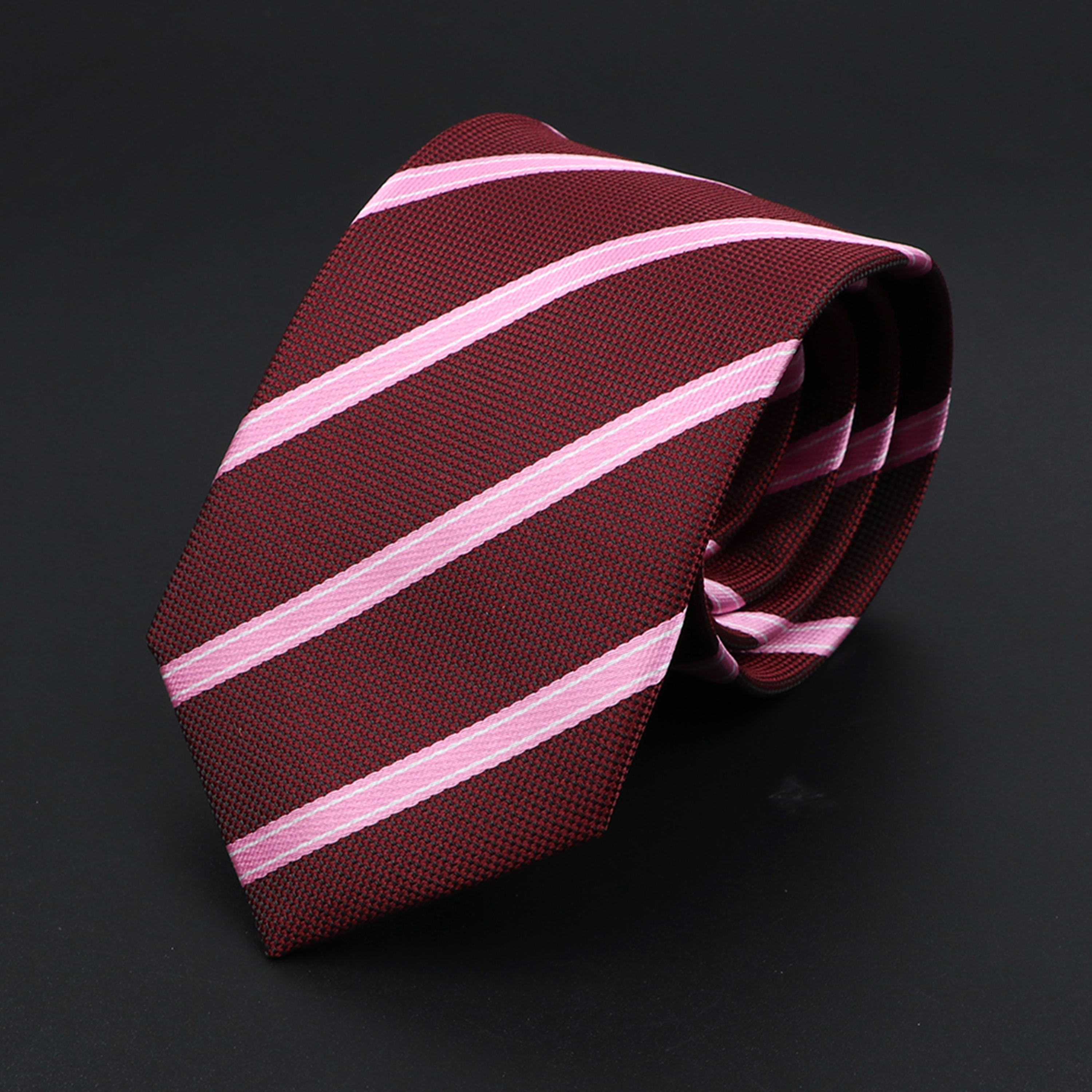 Corbata de punto a rayas para hombre, corbatas suaves clásicas de , tejido Jacquard de poliéster, accesorios de uso diario, Azul, Negro, Rojo, rosa,