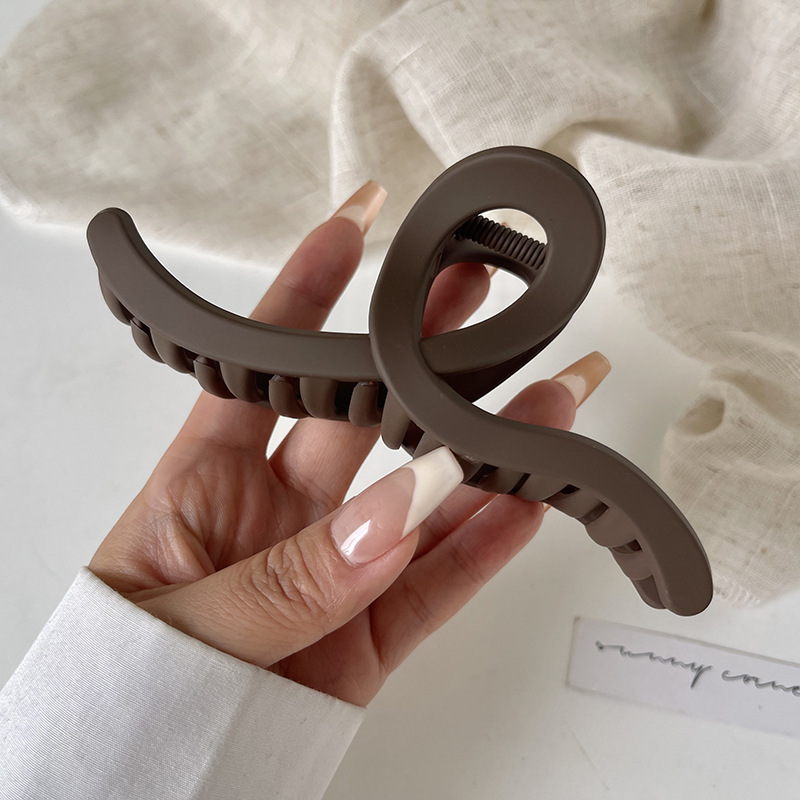 Clip de pelo coreano mate con lazo grande para mujer, de temperamento, sentido avanzado del Clip de tiburón, accesorios para el cabello para niñas: Rojo