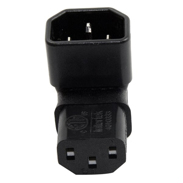 IEC Male C14 to Up Right Angled 90 Degree IEC Female C13 Power Extension Adapter & Right Angled IEC Adapter, Up Angled IEC 320 C