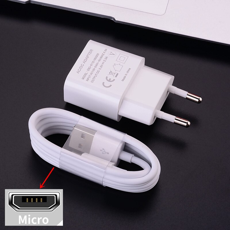 Oppo A52 A72 A9 2020 F17 Realme 3i 5 6 X2 Pro C3 caricabatterie per telefono 5V 2A adattatore e cavo Micro USB di tipo C per Huawei Y8p Honor 9s 20: Charger Micro Cable