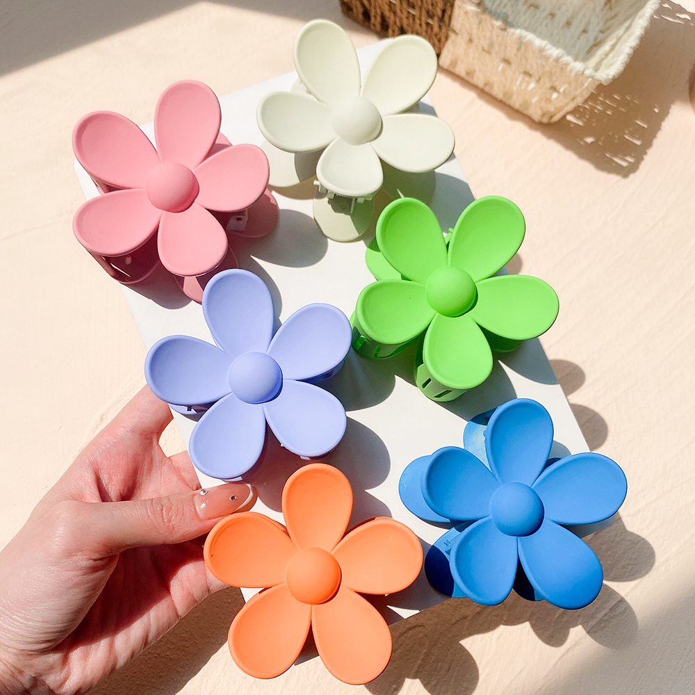 Pinces à cheveux en forme de fleur coréenne pour femmes et filles, barrettes, griffes de crabe, queue de cheval, épingles à cheveux, barrettes de bain, accessoires de coiffure