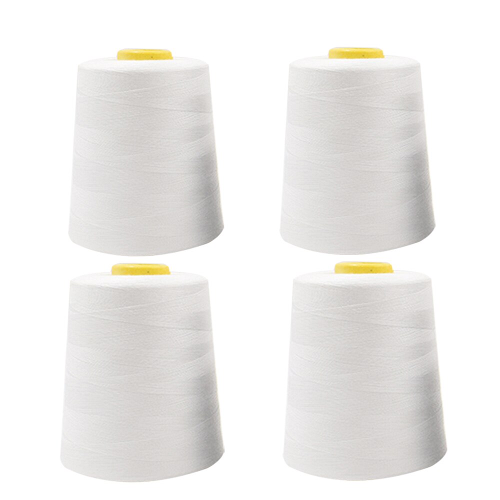 8000 Yards Sewing Threads Polyester Embroidery Sewing Threads Cones For Sewing Machine/Hand Patchwork Crafts Sewing Accessories: white 4pcs