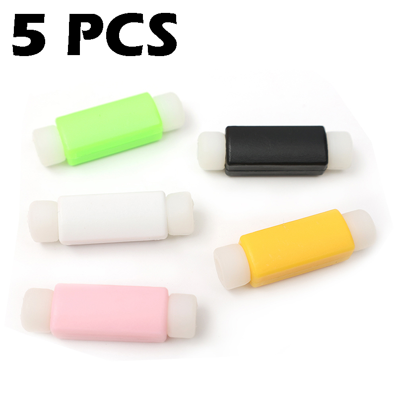 Kabel ochronny pokrowiec słuchawki przewód słuchawek silikonowy trwały ochraniacz do szybkiego ładowania telefonu kabel do transmisji danych Organizer do kabli zarządzanie: Random Color 5 PCS