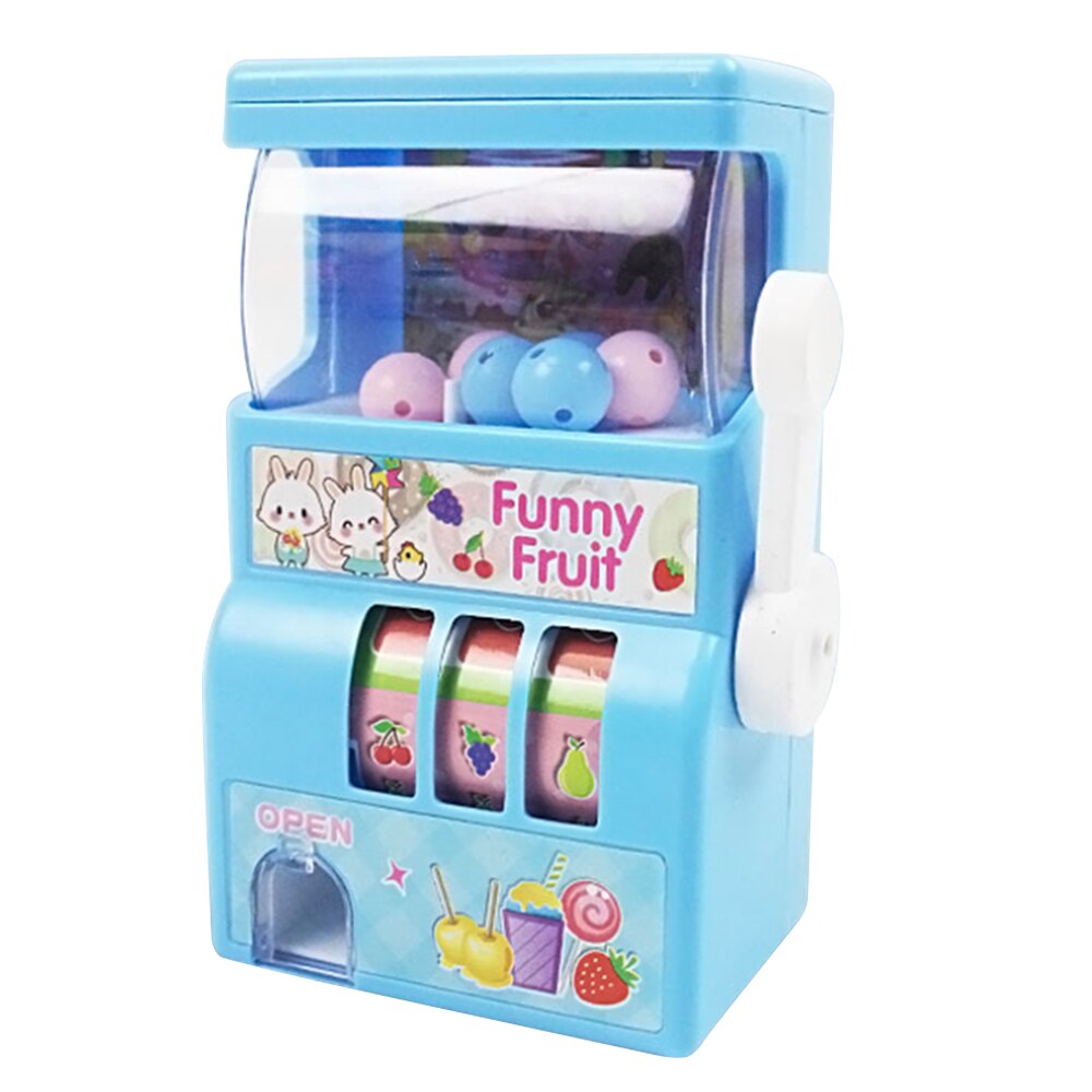 Vintage manuel mini spilleautomat heldig legetøj simulering lotteri frugt maskine til børn børn uddannelsesmæssige legetøj maskine legetøj: Blå