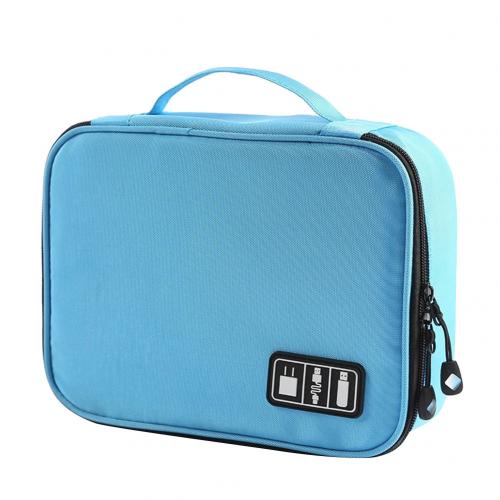 Cable Organizer System Kit Case USB Data Cable Earphone Wire Pen Power Bank Storage Bags Digital Gadget Devices Travel: Blue