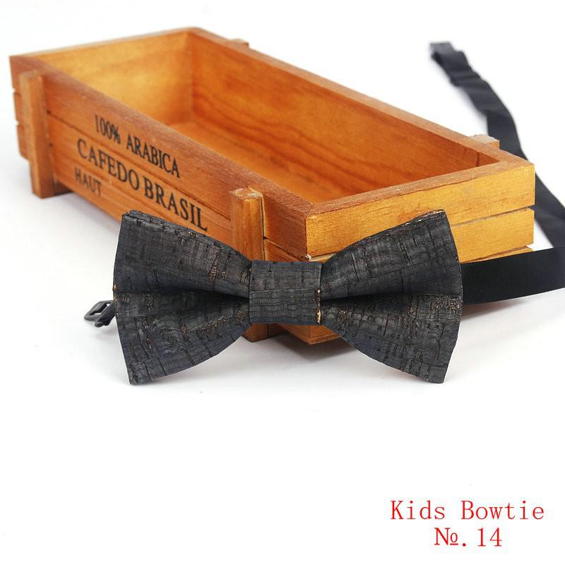Brnad Neue freundlicher Kork Holz Bogen Krawatten freundlicher Neuheit Handarbeit Solide Krawatte für freundlicher Hochzeit Party verrotten Holz bowtie: Kinder-14
