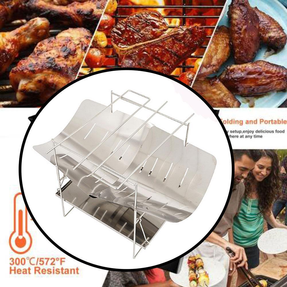 Outdoor Barbecue Rack Ultra Light Incinerator Foldable Camping Bonfire Barbecue Grill Easy Storage Wood Stove Fire Station Rack