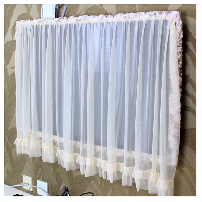 Gauze Tv Dust Cover Computer Lace Monitor Protection Stick Wall-Mounted Desktop Curved Screen Soft Fabric Craft
