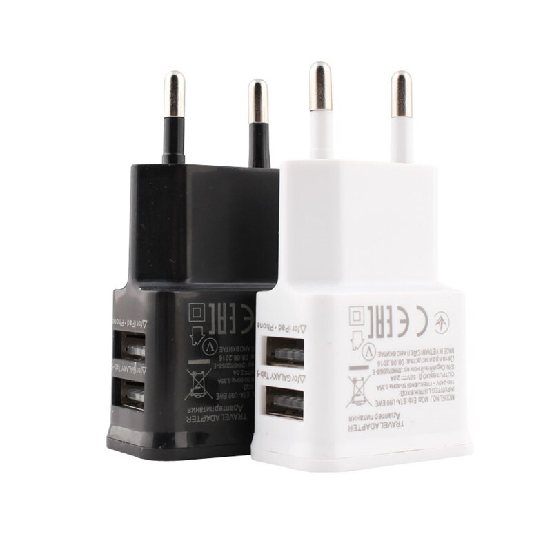 5V fast 1A Plug Dual Double USB Universal mobile phone charger Wall AC Power Charger Home or Travel For iphone ipad ipod charger