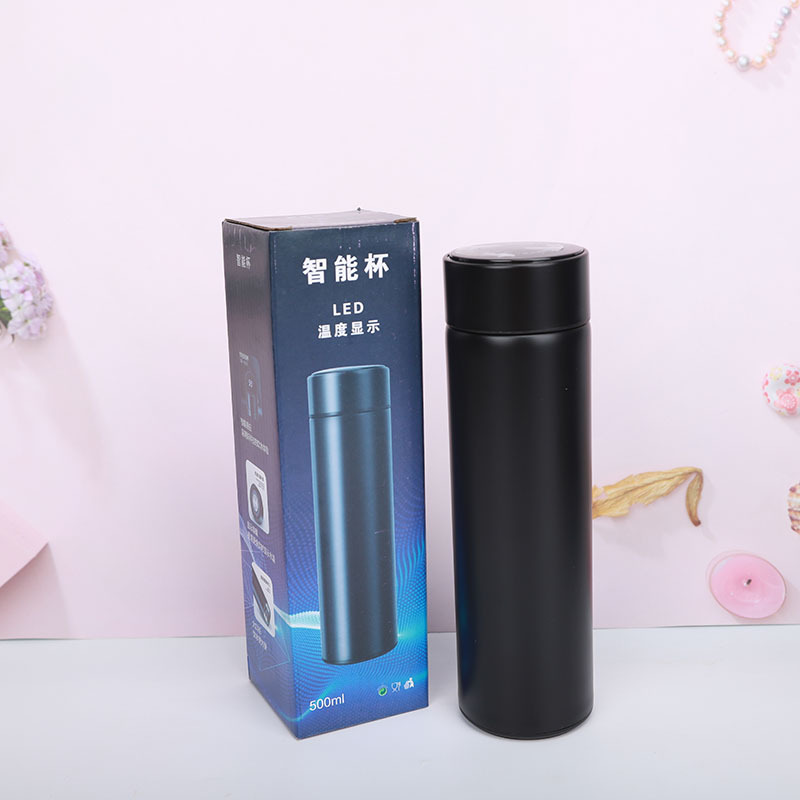 Xiaomi-taza inteligente de acero inoxidable 304, termo con pantalla LED de temperatura, de negocios, digital: Negro
