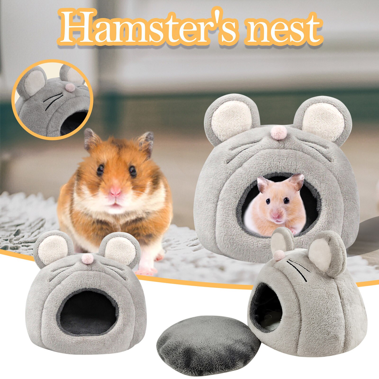 Voorzichtig Uiterlijk, Leuke En Schattige Kleine Huisdier Beddengoed, hamster Thuis Leuke Huis Met Bed Mat Voor Kleine Harige Dieren