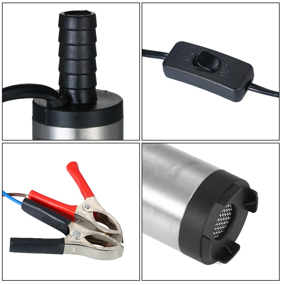 DC 12V/24V Submersible Pump for Pumping Diesel Oil Water 38mm Water Oil Diesel Fuel Transfer Pump Refueling Electric Oil Pump