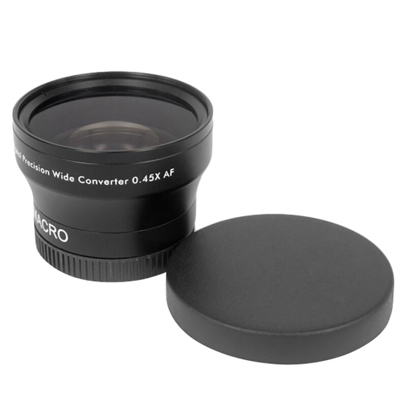 Newyi substituição da lente digital 37mm 0.45x grande angular + lente de conversão macro para filmadoras 37 0.45 preto