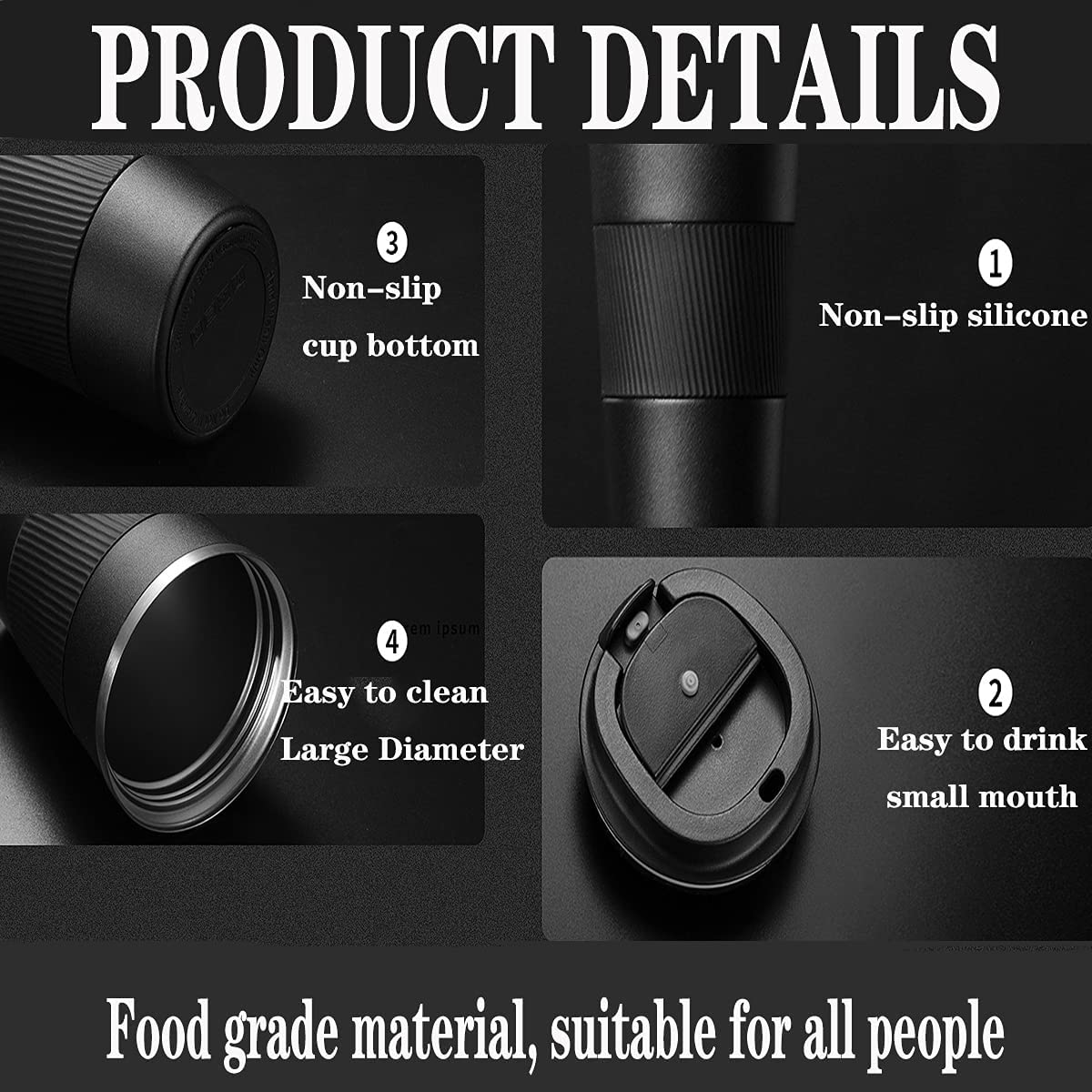 18 Ounce Rvs Coffee Cup, Vacuüm Geïsoleerde Mok Met Deksel, Geschikt Voor Auto, Huis, kantoor, Keuken Outdoor