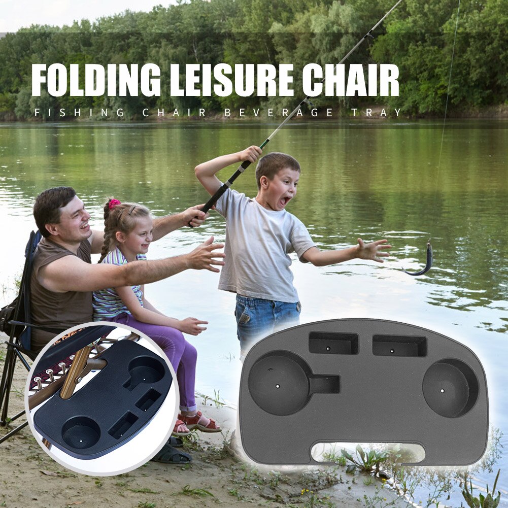 Tumbona plegable para playa, soporte portátil para botella, silla de pesca, bandeja para bebidas, copa de pesca al aire libre