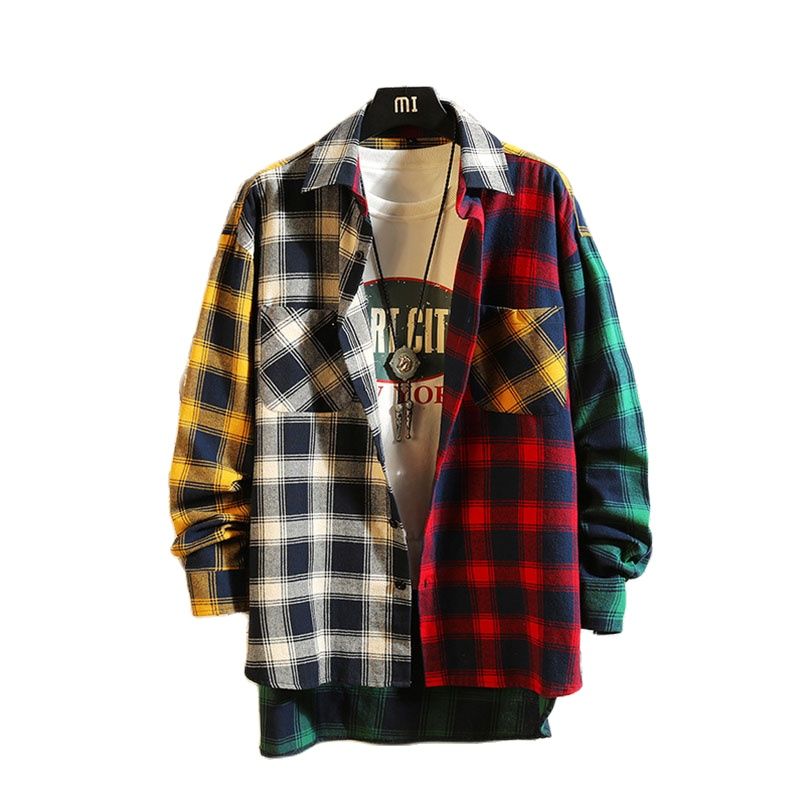 Camisa de manga larga a cuadros para hombre, ropa informal de algodón, Hip Hop, urbana, Otoño, 2022