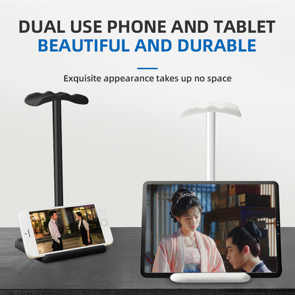 Universele hoofdtelefoonstandaard Rack Space Desktop Organizer Oortelefoonhouder Hanger Headset Stand Ondersteuning met mobiele telefoon en tablet Stan