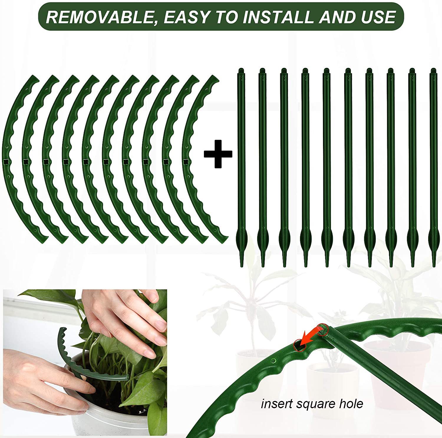 1/4/8/16 Plastic Plant Support Pile Stand Plant Support Pile for Flowers Greenhouses Arrangement Fixing Rod Holder Garden Tools