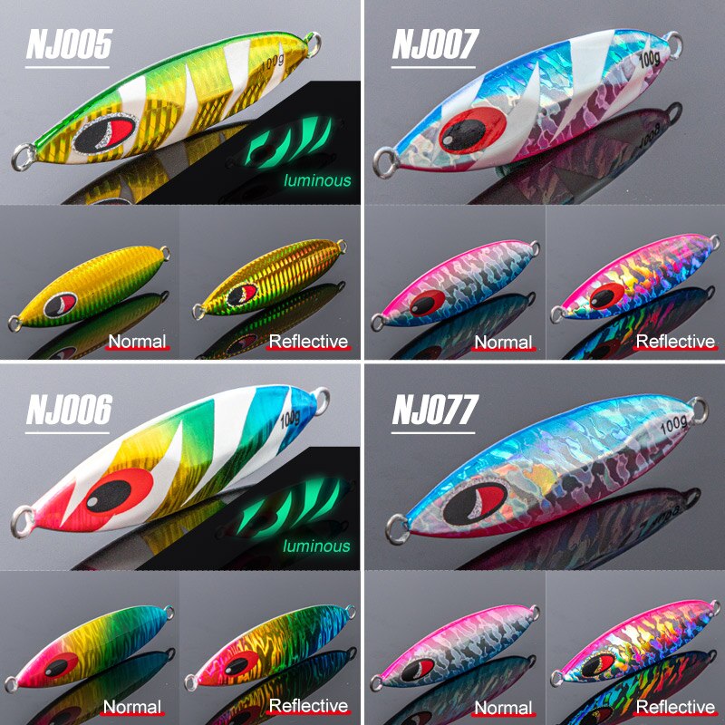 Noeby Metal Jig Lure 40g Spoon Shore Casting Slow Pitch Jigging Swing Super Hard Artificial Bait for Saltwater Fishing Lure