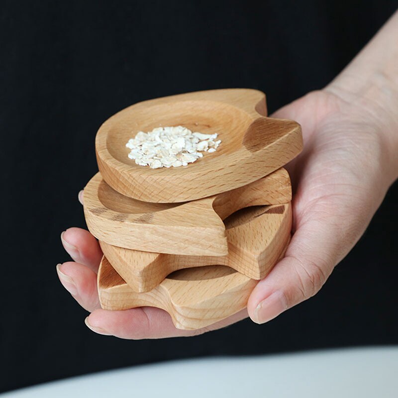 Platos de madera para cocina, platos para salsa, tazón de mostaza sazonado, platillo para salsa, tablero de sabor pequeño para vinagre, bandeja para aperitivos, plato de comida, novedad