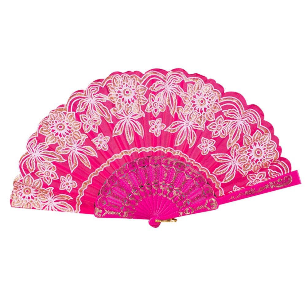 1 Stck Chinesischen/Spanisch Stil Fan Spitze Seide Klapp Hand Blume Fan Für Tanz Hochzeit Party Dekoration Werkzeug: heiß