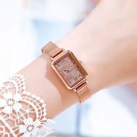POEDAGAR Women Watches Japan Quartz Movement Waterproof Ladies Watch Stainless Steel Mesh Rose Gold Simple Clock: Pink
