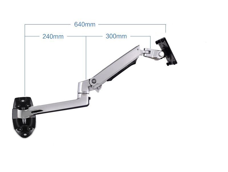 Hyvarwey XSJ8012W Wall Mount Aluminium Mechanische Lente Arm Monitor Houder Full Motion Lcd Led Monitor Mount Arm Monitor Ondersteuning