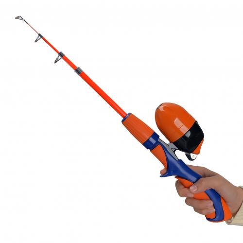 Kids Telescopic Fishing Pole Pod All-in-One Reel Line Kit for Youth Beginners: Red