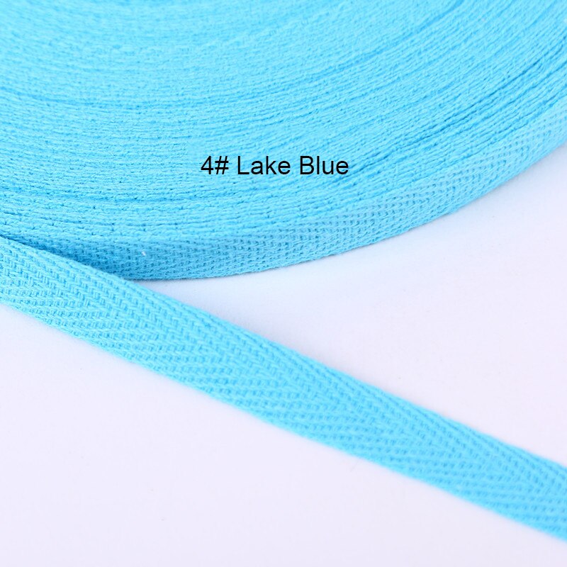 50 Yards/Roll 20mm Cotton Ribbon Herringbone Twill Bias Binding Tape For Bag Clothing Strap Handmade Garment Sewing 37 Colors: 4 lake blue 20mm