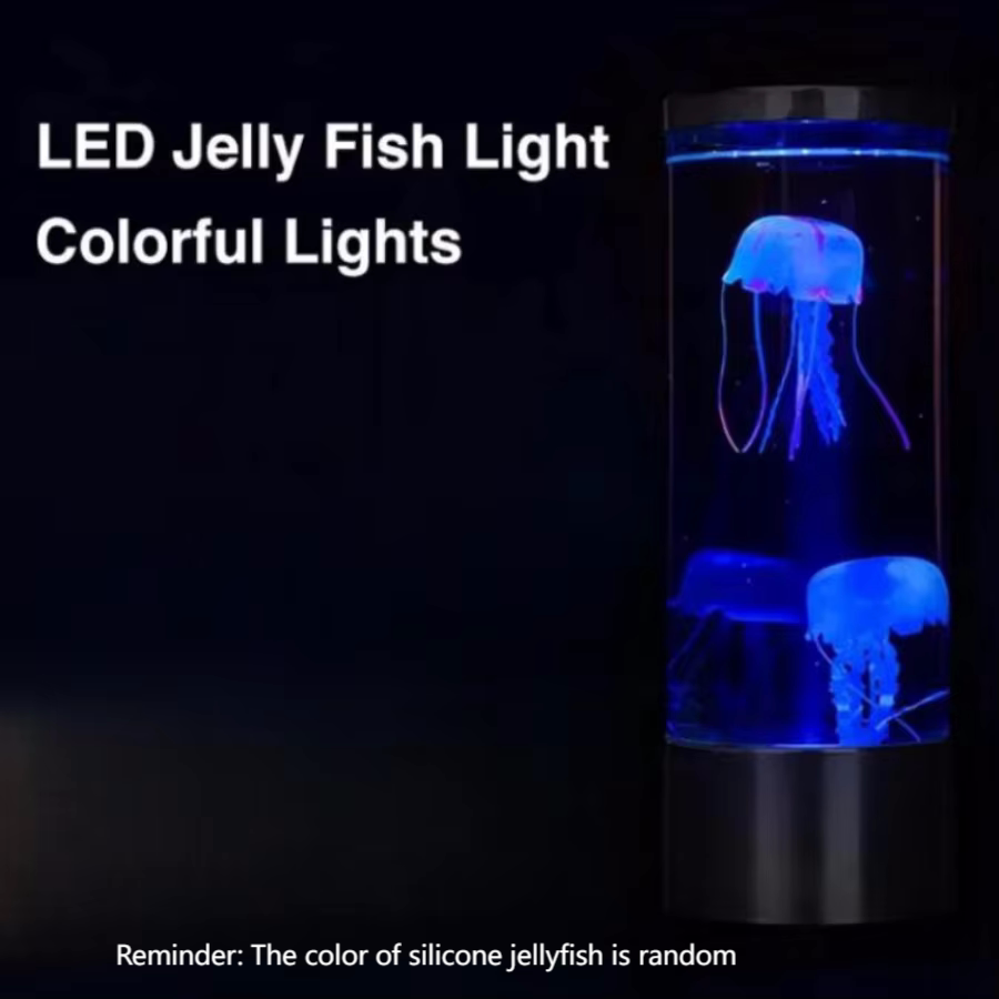 LED Jellyfish Aquarium Night Light, 7-Color Changing, Mood Lamp for Home Office Sleep Relax,