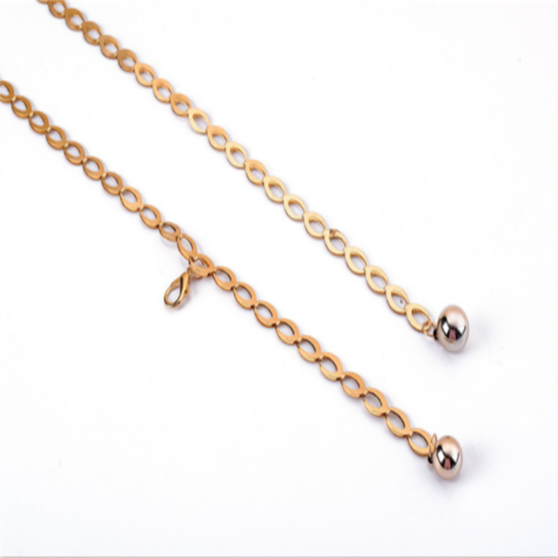 Cadena de cintura con colgante de bola de Metal para mujer, cinturón fino, faja larga de Color dorado y plateado, correa femenina para vestido, falda, pretina decorativa