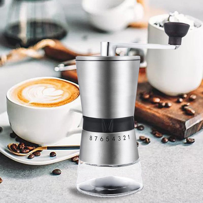 Manual Coffee Grinde Durable Stainless Steel Hand Crank Grinding Conical Ceramic M2EE