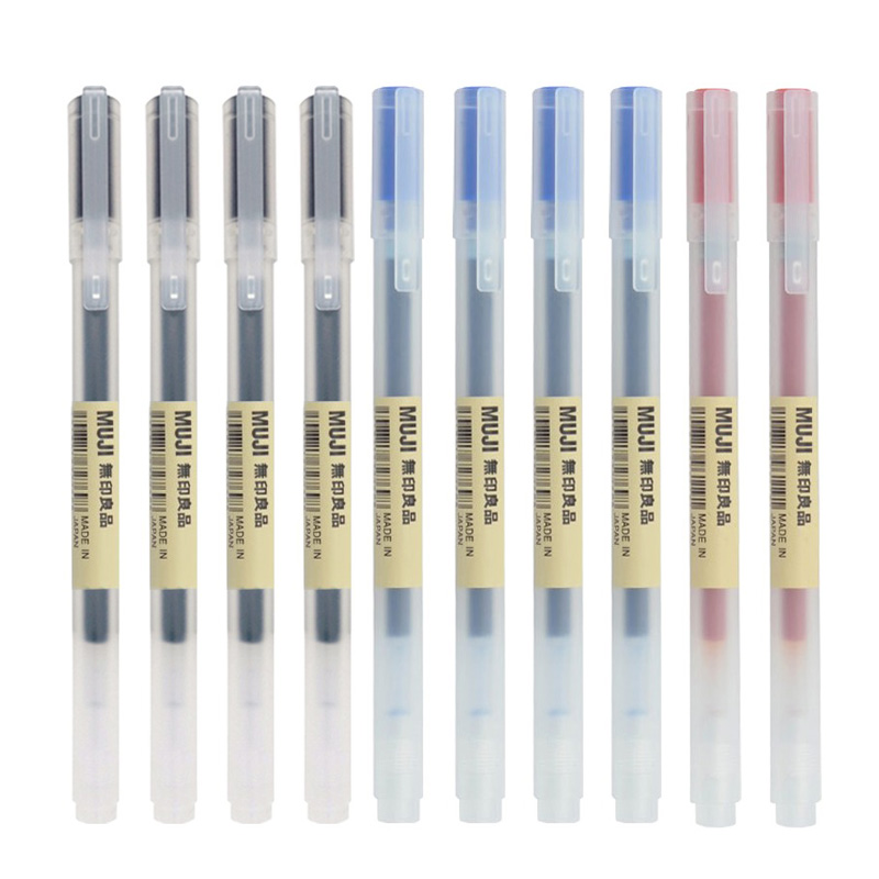 10 stks/set Kawaii MUJIs Gel Pen Zwart/Rood/Blauw 0.38mm 0.5mm Inkt Japan Kleur Pen kantoor School Balpen Japanse Briefpapier