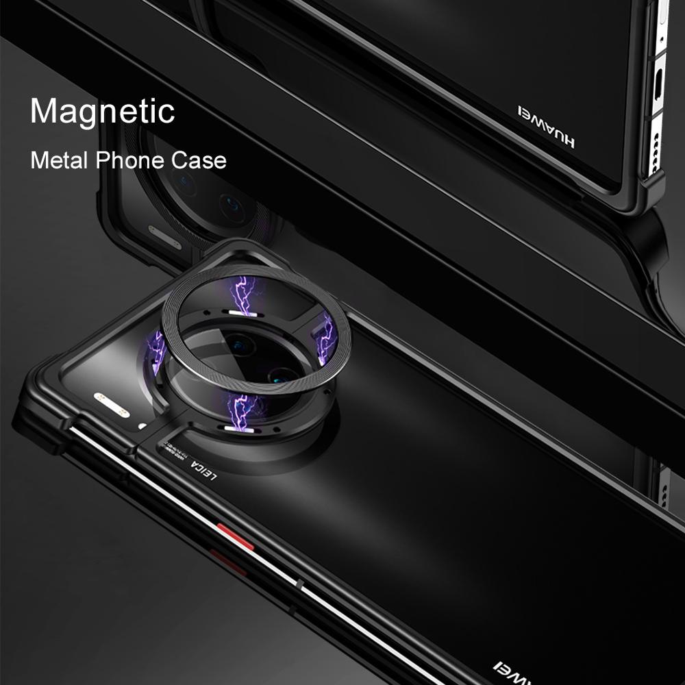 OATSBASF Metal Frame Phone Case For Huawei mate 30 30 pro Magnetic Attraction Bare Machine Feel -proof Phone Cover