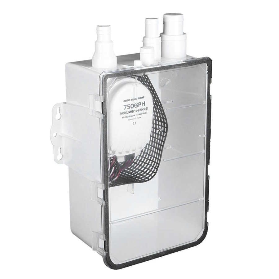 Dusch sump pump system båt rv bilge 12v 750 gph marin multi port avloppslåda marin dusch pump ankomster