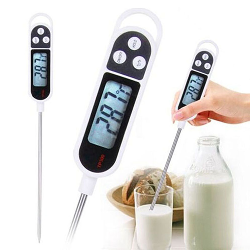 Digitales Lebensmittelthermometer, Grill, Kochen, Fleisch, Messthermometer, Heißwasserthermometer mit Sonde, Küchenwerkzeug