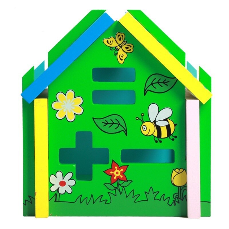Digital de madera en forma de desmontaje casa sabiduría casa combinación niños geometría correspondencia cognitiva juguetes educativos