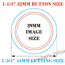 Hand Held Manual Round 32mm 1-1/4" (Actual Cutting Size 44MM) Paper Graphic Punch Die Cutter for Pro Button Maker